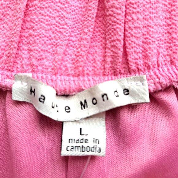 Haute Monde Juniors Pink Mini Lining Hi/Low Skirt Ruffle Hem Size L - Picture 4 of 8